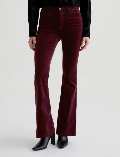 The Farrah Boot in Burgundy Velvet