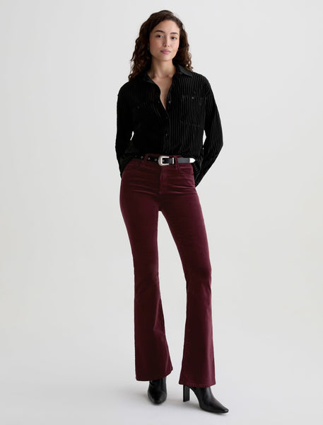 The Farrah Boot in Burgundy Velvet