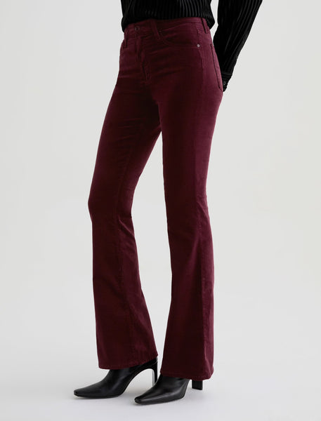 The Farrah Boot in Burgundy Velvet