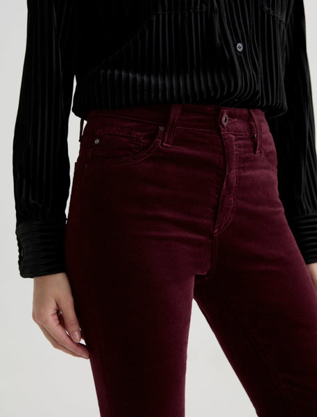 The Farrah Boot in Burgundy Velvet