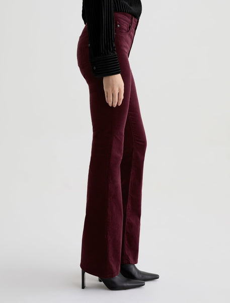 The Farrah Boot in Burgundy Velvet