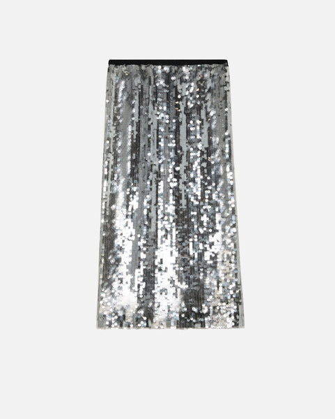Sequin Mesh Pencil Skirt