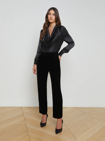 Lotus Silk Cowl Neck Blouse