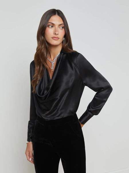 Lotus Silk Cowl Neck Blouse