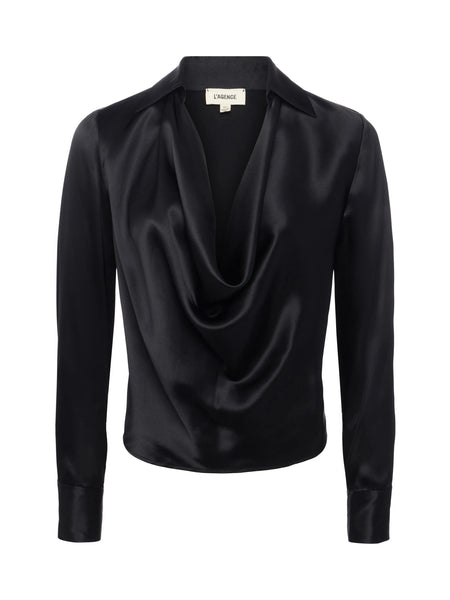 Lotus Silk Cowl Neck Blouse