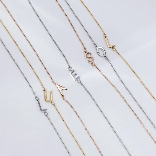 LUA + SOL - Floating Initial Necklace