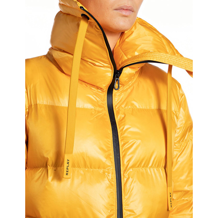 Shiny Nylon Jacket in Yellow Paola Di Boutique