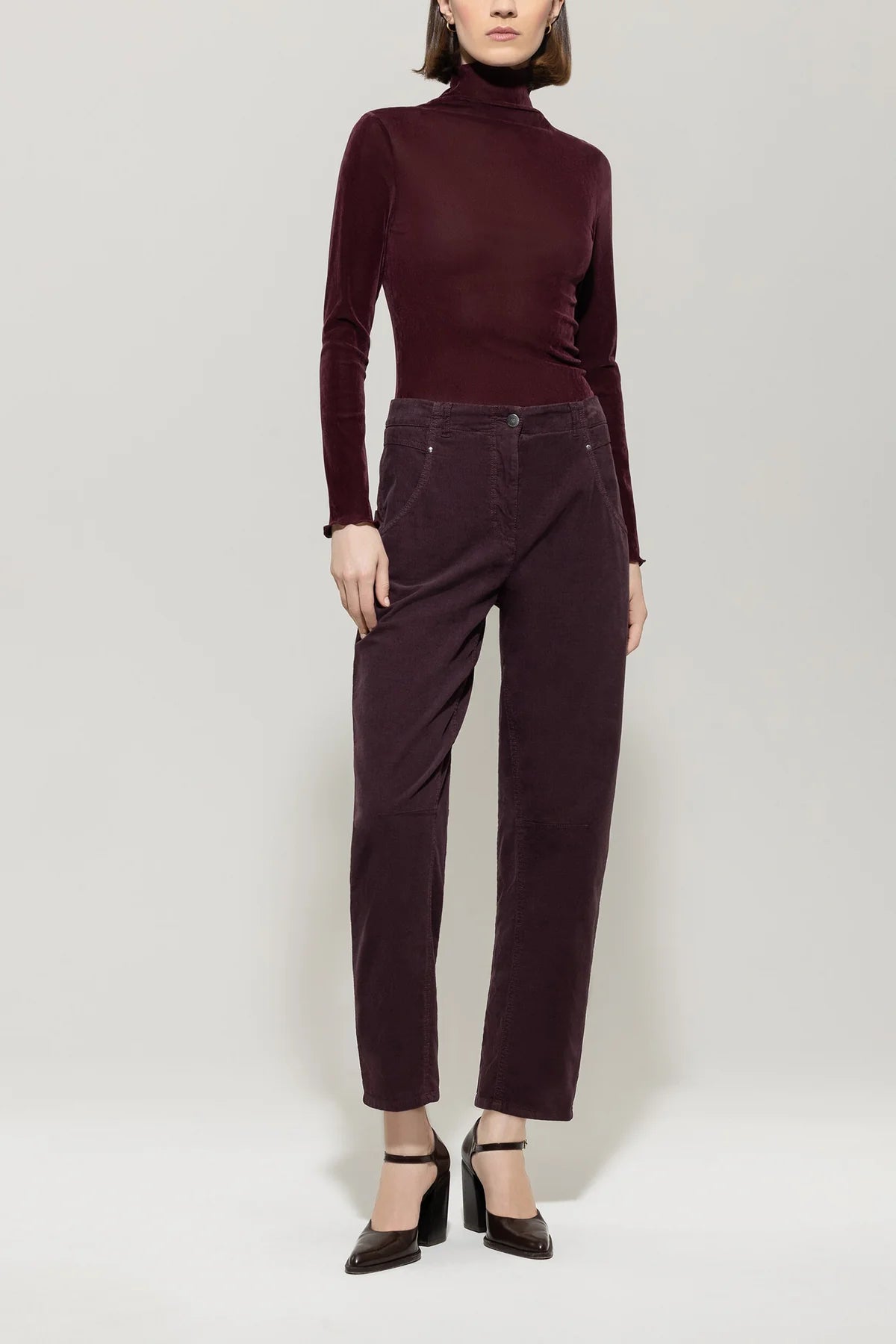 Velvet Ling sleeve Fitted Top