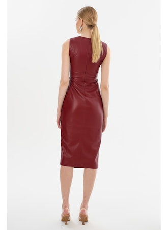 Brett Faux Leather Dress