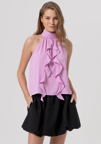 Halter Neck Top with Ruffles