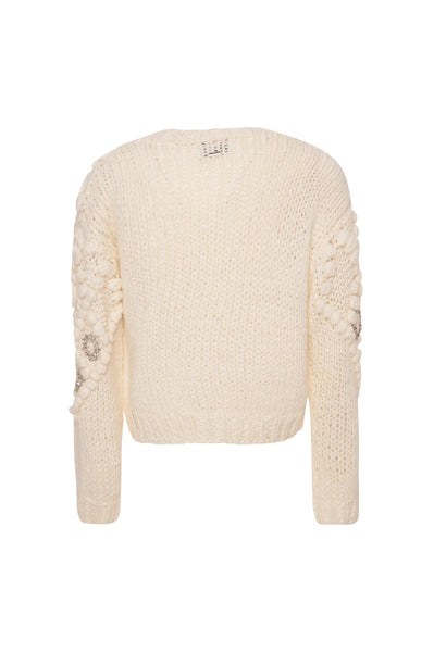 Knitted Cardigan with 3D Stitch and jewellery Applications