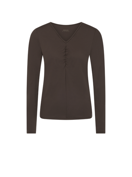 Fitted long sleeve Top with Rushing Detail