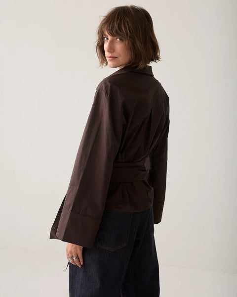 Wrap Blouse in Crispy Poplin - 2 Colours