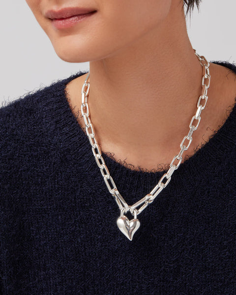 Padlock Heart Pendant Necklace