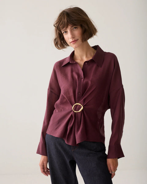 Cinched Blouse with Hardware