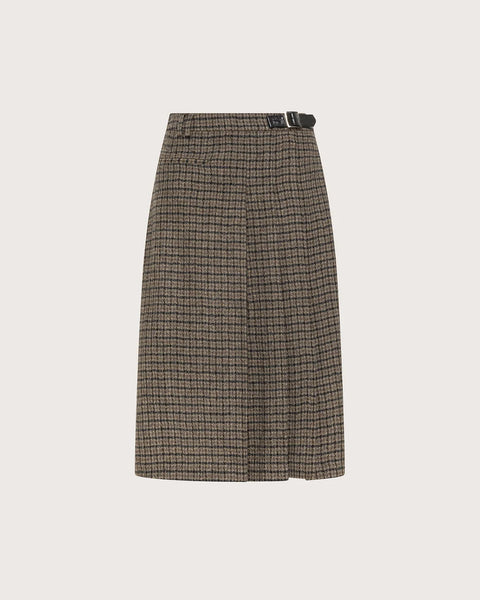 Pure Wool Plaid Skirt