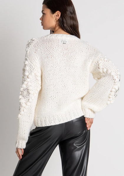 Knitted Cardigan with 3D Stitch and jewellery Applications