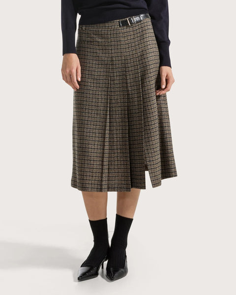Pure Wool Plaid Skirt