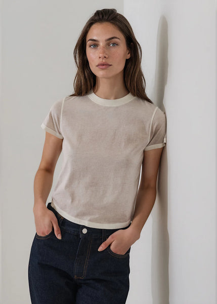 Reverse Spray Pima Crew Neck T-shirt