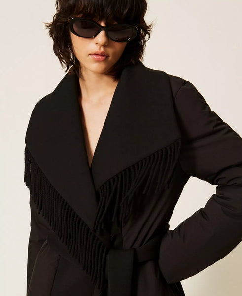 Padded Jacket with Fringes