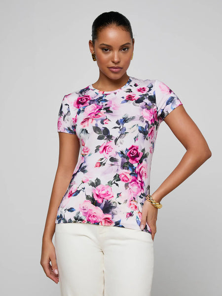 Ressi Fitted Tee - Pink Multi Water Rose