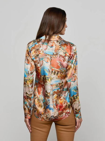 Tyler Silk Blouse - Multi Collage