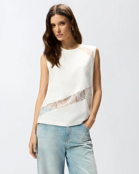 Sleeveless Top with Lace Detail
