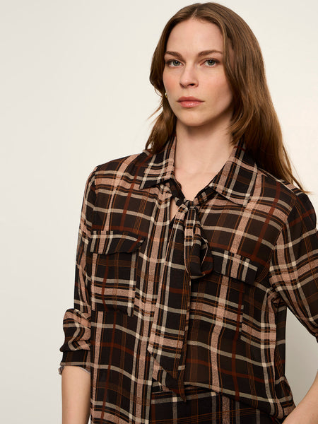 Meet In Paris Tie Neck Blouse