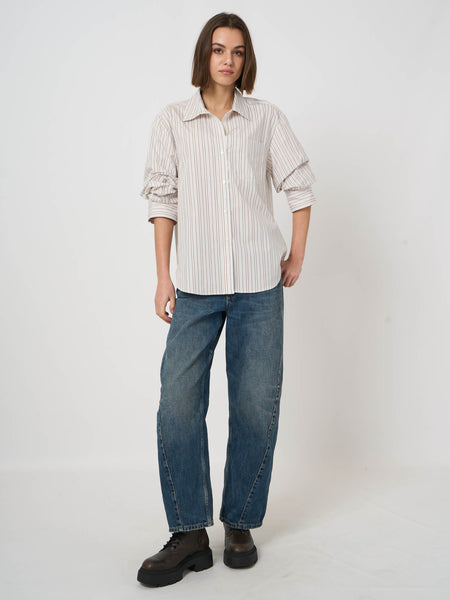 Shirt with Scrunch Sleeve Detail