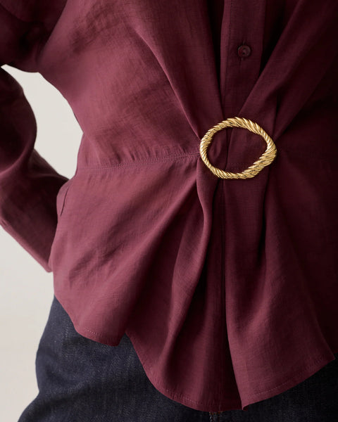 Cinched Blouse with Hardware
