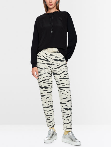 Long-Sleeved Shirt with Materials Mix