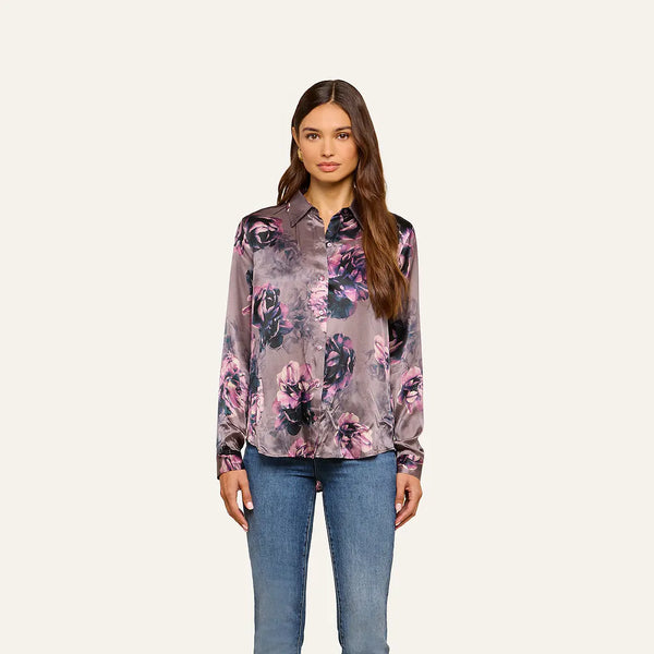 Tyler Silk Blouse - Concord Grape Small Multi Photo Flower