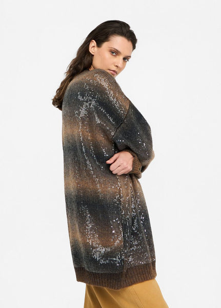 Longline Cardigan with Sequin