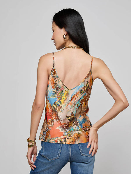 Lexi Satin Camisole - Multi Collage