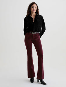 The Farrah Boot in Burgundy Velvet
