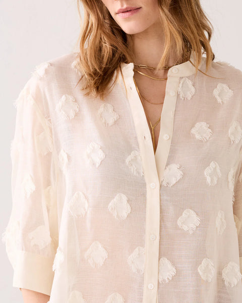 A-line Blouse with 3D Flowers