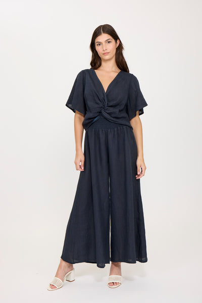 Linen Palazzo Pants W/ Pockets