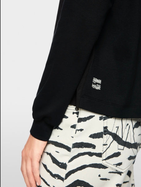 Long-Sleeved Shirt with Materials Mix