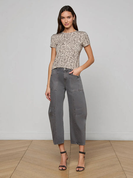 Ressi Fitted Shirt - Grey Multi Patch Leopard