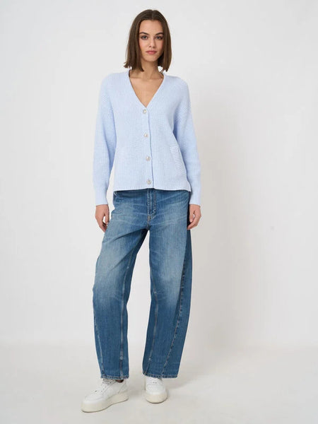 Textured Cotton Waffle-Knit Cardigan