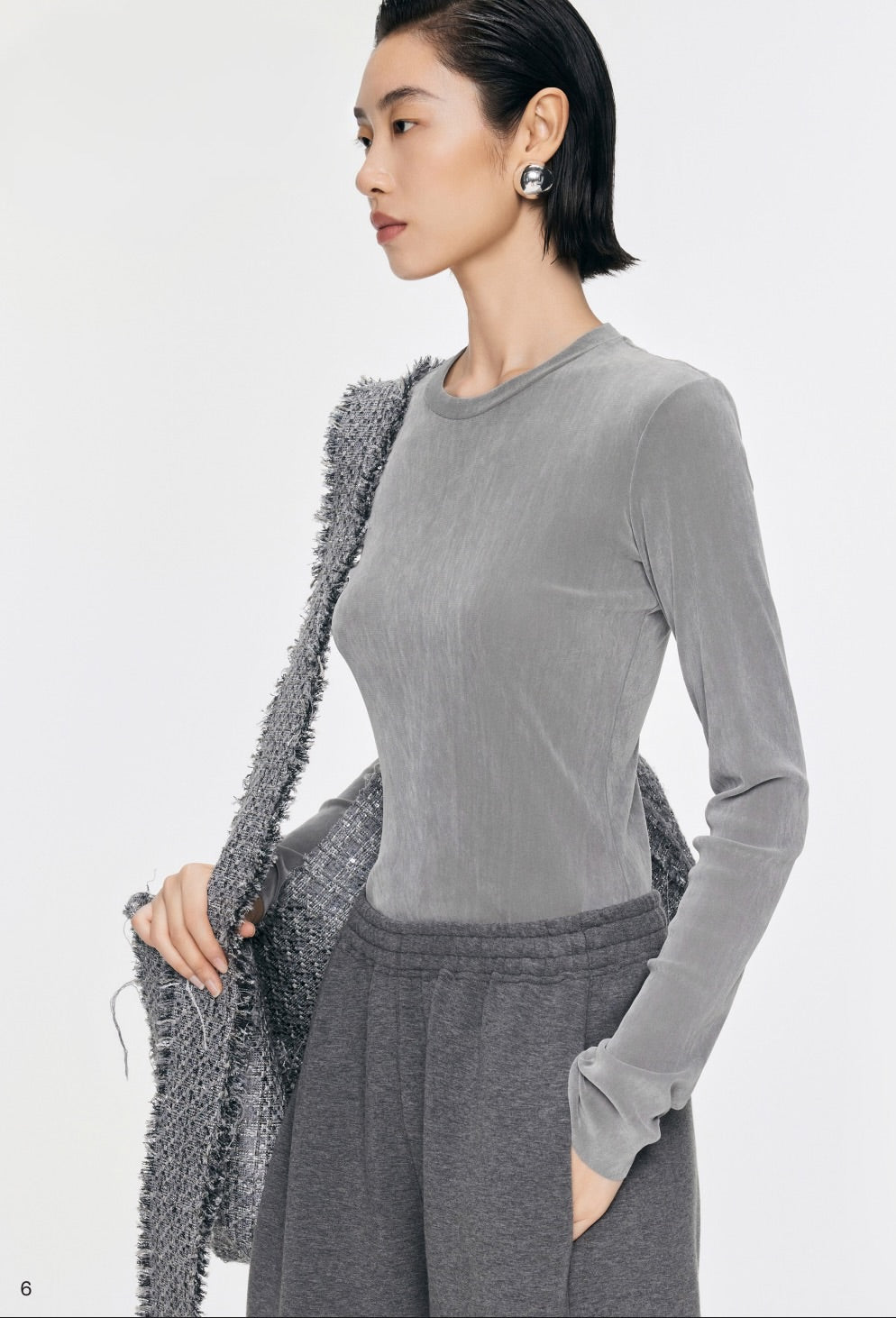 Slim Velvet Nylon Long Sleeve