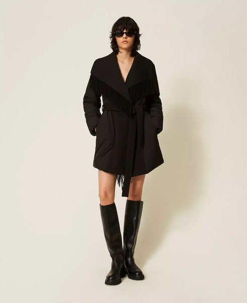 Padded Jacket with Fringes
