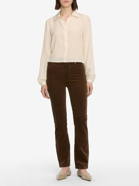 Le Sleek Straight Corduroy in Bitter Chocolate