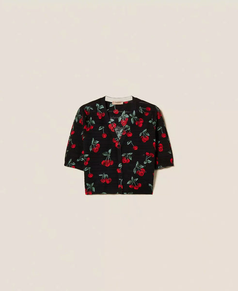 Cherry Print Cardigan