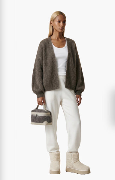 Lee Short Cardigan - Dark Taupe