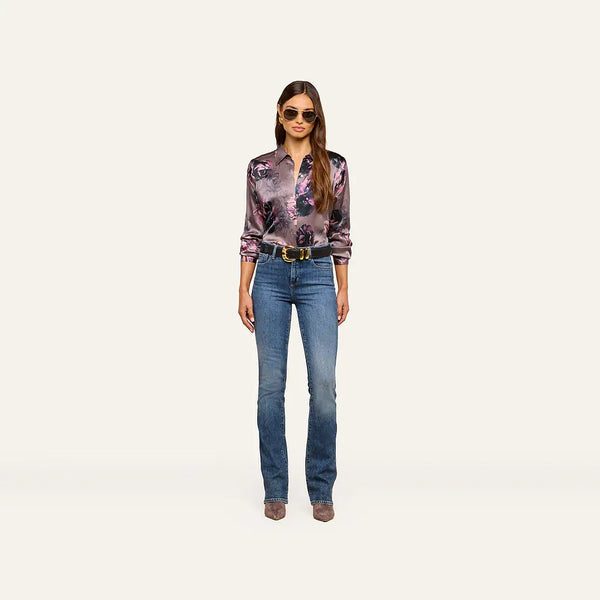 Tyler Silk Blouse - Concord Grape Small Multi Photo Flower