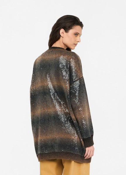 Longline Cardigan with Sequin