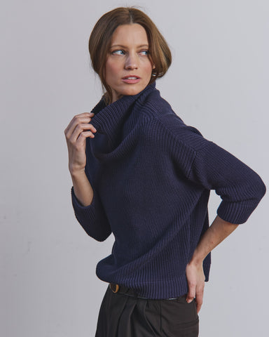 Cotton Stitch Funnel Neck - 2 colours