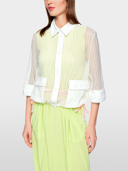 White Jacket with Eyelet Pattern