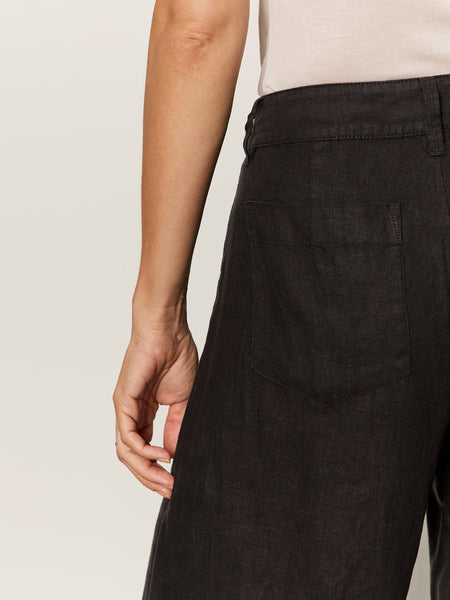 The Linen Marine Wide Leg Trousers